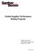 Global Supplier Performance Rating Program