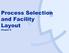Process Selection and Facility Layout. Chapter 6