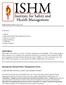 EDITORIAL. Introducing National Safety Management Society. ISHM NEWSLETTER October In This Issue