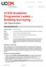 UCEM Academic Programme Leader Building Surveying