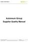 Supplier Quality Manual. Autoneum Group Supplier Quality Manual