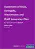 Statement of Risks, Strengths, Weaknesses and Draft Assurance Plan. Our Consultation for 2018/19 Severn Trent