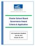 Charter School Board Governance Award Criteria & Application