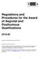 Regulations and Procedures for the Award of Aegrotat and Posthumous Qualifications