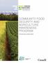 COMMUNITY FOOD SECURITY AND AGRICULTURE AWARENESS PROGRAM PROGRAM GUIDELINES