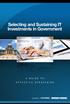 Selecting and Sustaining IT Investments in Government