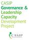 CASIP Governance & Leadership Capacity Development Project