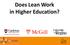 Does Lean Work in Higher Education?