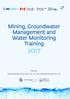Mining, Groundwater Management and Water Monitoring Training 2017