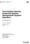 Food Safety Identity Preserved Quality Management System Standard