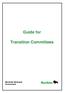 Guide for. Transition Committees. Manitoba Municipal Government