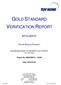GOLD STANDARD VERIFICATION REPORT