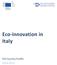 Eco-innovation in Italy. EIO Country Profile