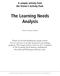 The Learning Needs Analysis