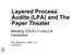 Layered Process Audits (LPA) and The Paper Theater