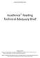 Acadience Reading Technical Adequacy Brief