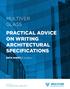 PRACTICAL ADVICE ON WRITING ARCHITECTURAL SPECIFICATIONS