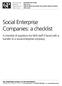 Social Enterprise Companies: a checklist