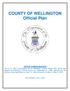 COUNTY OF WELLINGTON Official Plan