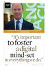 to foster a digital mind-set It s important in everything we do. insight INTERVIEW WITH THOMAS RABE, CHAIRMAN & CEO, BERTELSMANN By PHILIP MOSCOSO