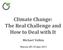 Climate Change: The Real Challenge and How to Deal with It. Michael Yulkin