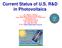 Current Status of U.S. R&D in Photovoltaics