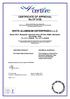 CERTIFICATE OF APPROVAL No CF 5158 WHITE ALUMINIUM ENTERPRISES L.L.C.