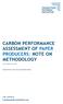 CARBON PERFORMANCE ASSESSMENT OF PAPER PRODUCERS: NOTE ON METHODOLOGY