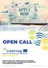 Danube Transnational Programme Project co-funded by European Union Funds (ERDF, IPA) OPEN CALL