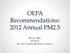 OEPA Recommendations: 2012 Annual PM2.5. Wayne Kline NOACA Jan 2014 Air Quality Subcommittee