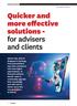 Quicker and more effective solutions -