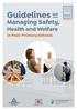 Guidelines on. Managing Safety, Health and Welfare. in Post-Primary Schools
