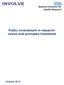 Public involvement in research: values and principles framework