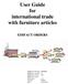 User Guide for international trade with furniture articles EDIFACT ORDERS