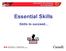 Essential Skills. Skills to succeed