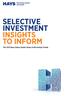 SELECTIVE INVESTMENT INSIGHTS TO INFORM. The 2013 Hays Salary Guide: Salary & Recruiting Trends