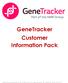 GeneTracker Customer Information Pack