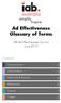 Ad Effectiveness Glossary of Terms