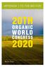 APPENDIX 1 TO THE BID FOR 20TH ORGANIC WORLD CONGRESS. Moscow, Russia