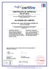 CERTIFICATE OF APPROVAL No CF 5512 ALLEGION (UK) LIMITED