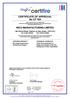 CERTIFICATE OF APPROVAL No CF 769 NICO MANUFACTURING LIMITED