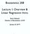 Biostatistics 208. Lecture 1: Overview & Linear Regression Intro.