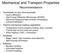 Mechanical and Transport Properties