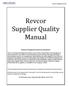 Revcor Supplier Quality Manual