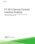 FY 2014 Service Contract Inventory Analysis