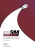 Fast Start. prorm Fast Start. User Guide. promx AG Nordring Nuremberg