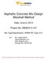 Asphaltic Concrete Mix Design Marshall Method