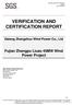 VERIFICATION AND CERTIFICATION REPORT