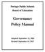 Portage Public Schools Board of Education. Governance Policy Manual