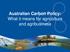 Australian Carbon Policy: What it means for agriculture and agribusiness